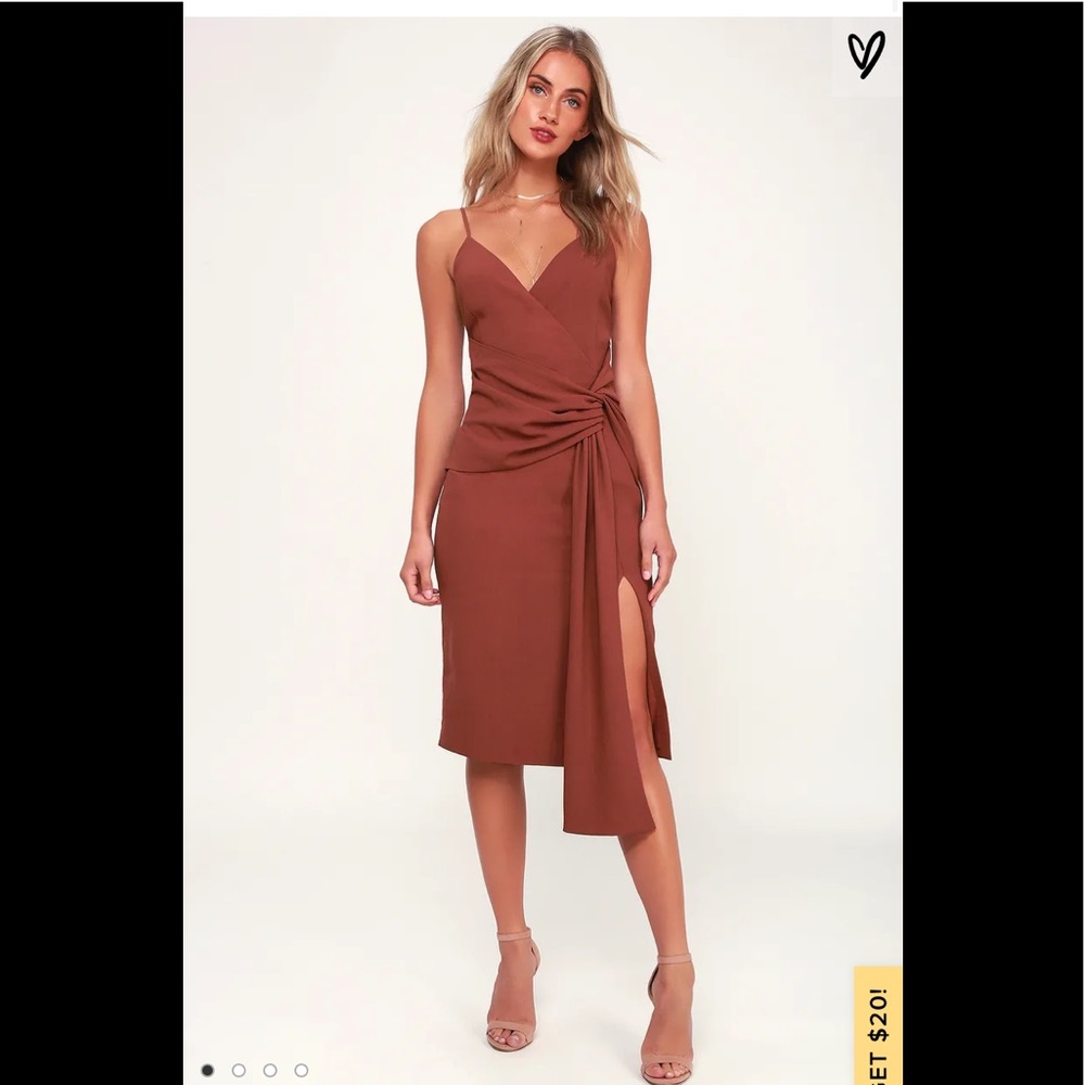 LULUS BOW MIDI DRESS